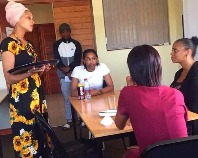 Woman applying her training